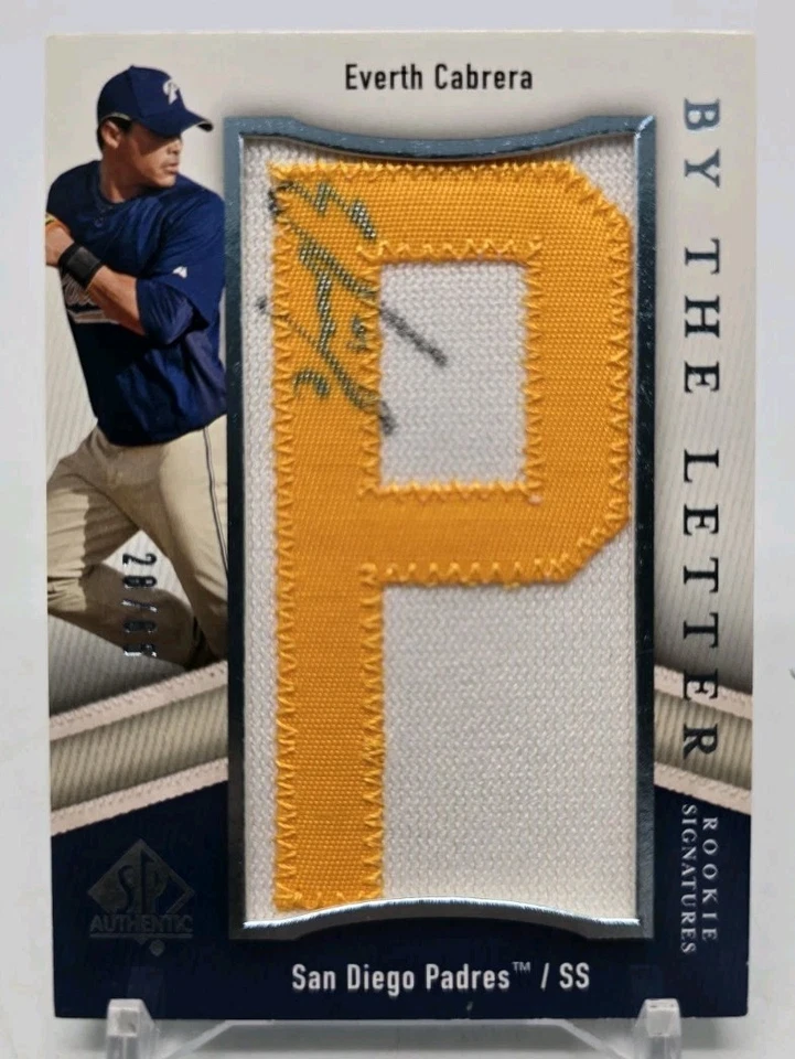 Auténtico Everth Cabrera 2009 SP por letra (P) firma de novato/65 Padres Foto 2 de 4