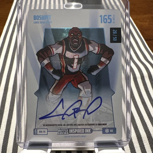 Bo Jackson Battle Arena Boshpit Chris Bosh BFA-59 Ice Auto #'d /50 -Inspired Ink