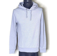 Banana Republic Mens Gray Striped Hooded Pullover Sweater Lightweight Size M
