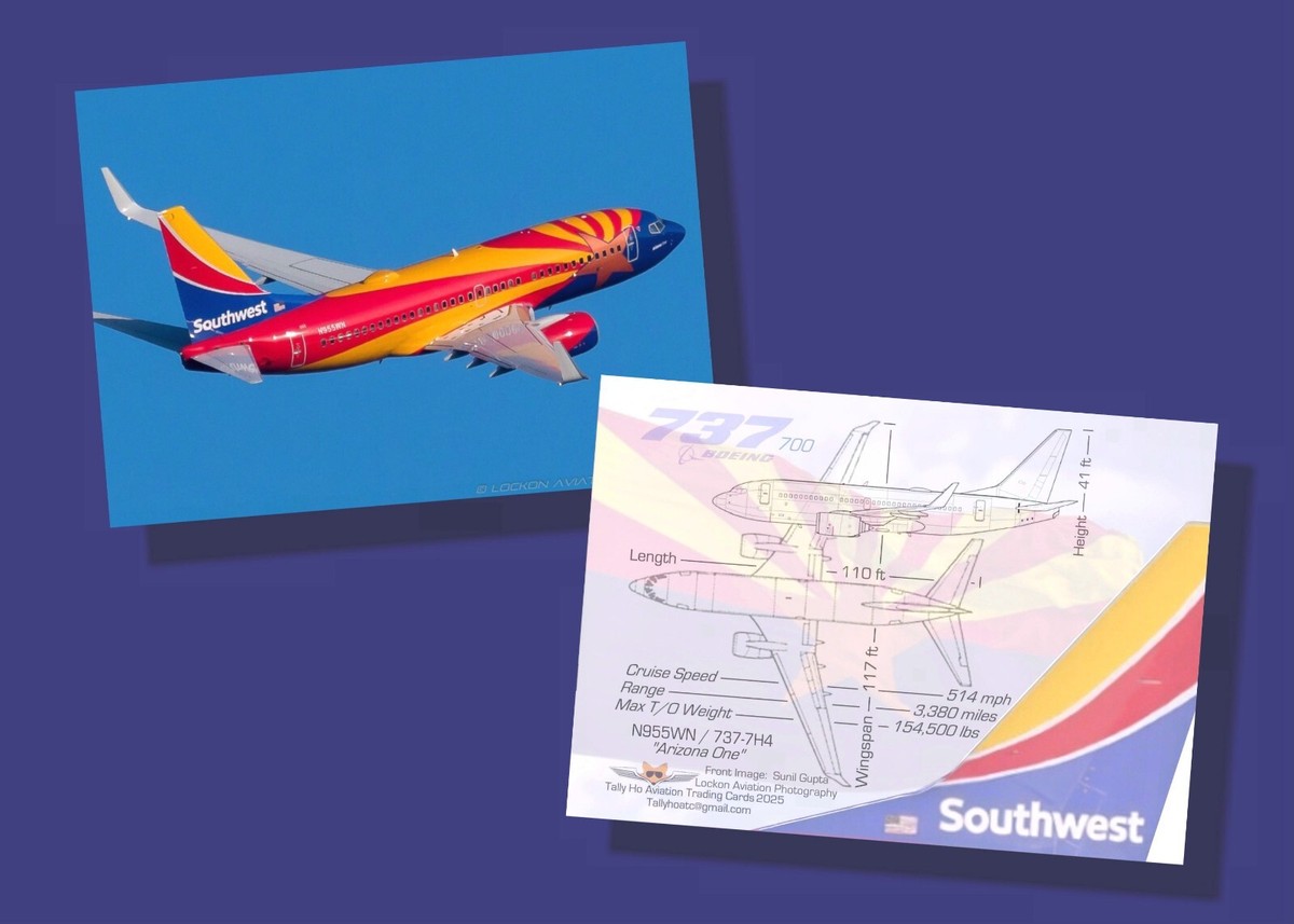 Southwest Airlines Trading Cards Boeing 737 AZ One - Set of 25