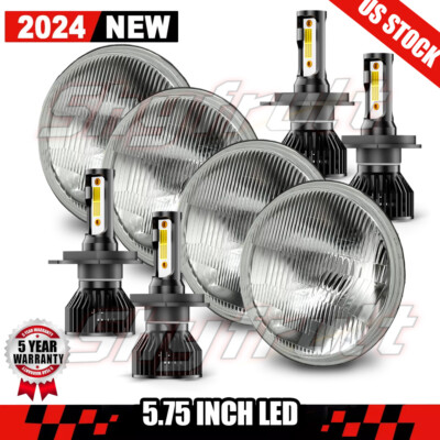 4pcs Round 5.75'' LED Headlights Hi/Lo Projector For-Dodge Challenger 1970-1974