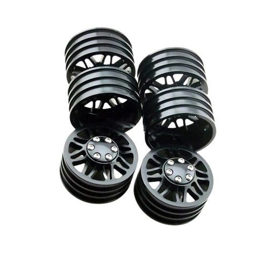 Black Alloy 1.9 Wheel Rim Set 2 front +2 Dually Rear for RC4WD RC Car Crawler - Picture 9 of 15