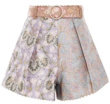 Zimmermann Kaleidoscope Multicolor Beaded Hem Shorts