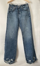 FREE PEOPLE x We The Free Paint Splatter, Distressed Hem Jeans - Size 27 NWOT