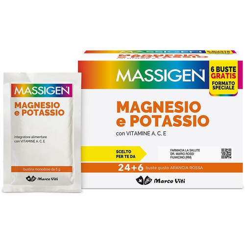 Magnesio E Potassio Massigen 24+6 Bustine - 第 1/2 張圖片