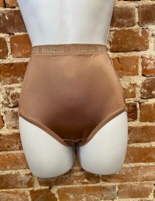 Breezies Dark Nude Beige Basic Nylon Microfiber Brief Panties New