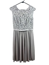 Davids Bridal Women's Short Light Grey Sleeveless Dress