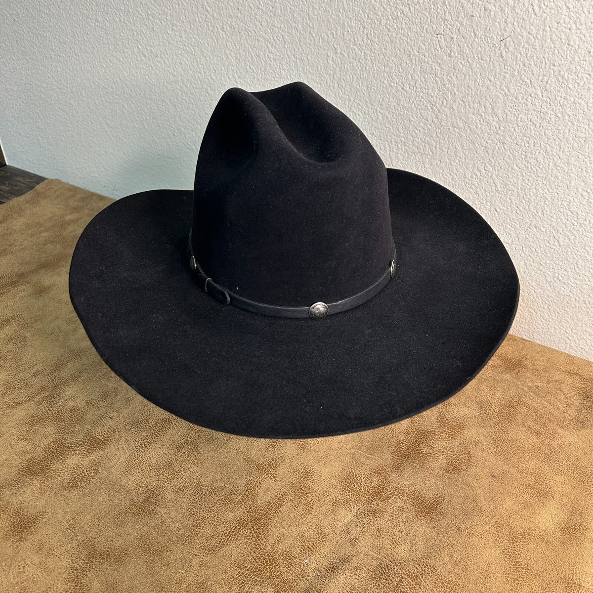 STETSON Low Places Cowboy Hat Black 4X Beaver In Box Size 7