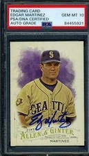 Edgar Martinez Gem Mint 10 PSA DNA Coa Signed 2016 Topps Allen Ginters Autograph