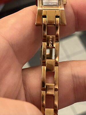 Rare Gucci 110 Steel Watch Mother of Pearl gold tone swiss ladies