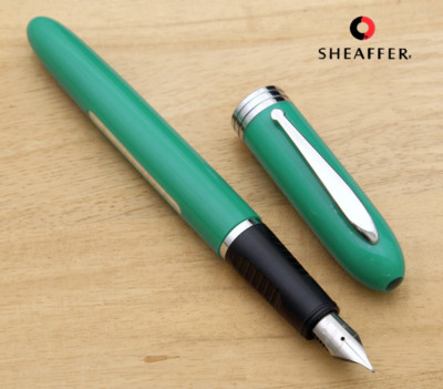 Sheaffer School Fountain Pen Aqua  & Clear Transparent Window Fine Pt New  Usa *