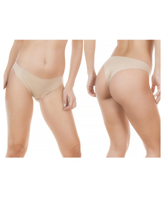 Jadea Pack da 3 Slip Brasiliana 8001 In Cotone Elastico Senza Cuciture Nude