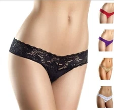 bw1160 NWT sexy BE WICKED lace top V cut LOW-RISE thong PANTIES panty UNDERWEAR
