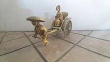 VINTAGE CELLULOID RICKSHAW MAN AND WOMAN PASSENGER