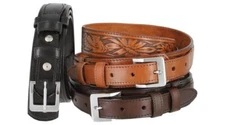 Genuine Full Grain Leather Floral Tooled Engraved Western Belt 1"(25/38) Ranger