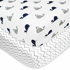 American Baby 100 Natural Cotton Jersey Knit Fitted Crib Sheet 2 Pack.