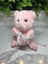 Russ Berrie Plush Pig Piggles Hugs And Kisses Hog Stuffed Animal Vintage Pig