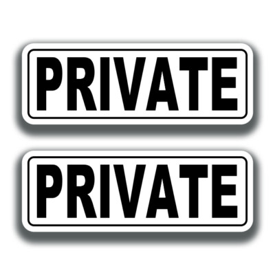PRIVATE DECAL Bogo 2 Stickers For Truck Window Business Office