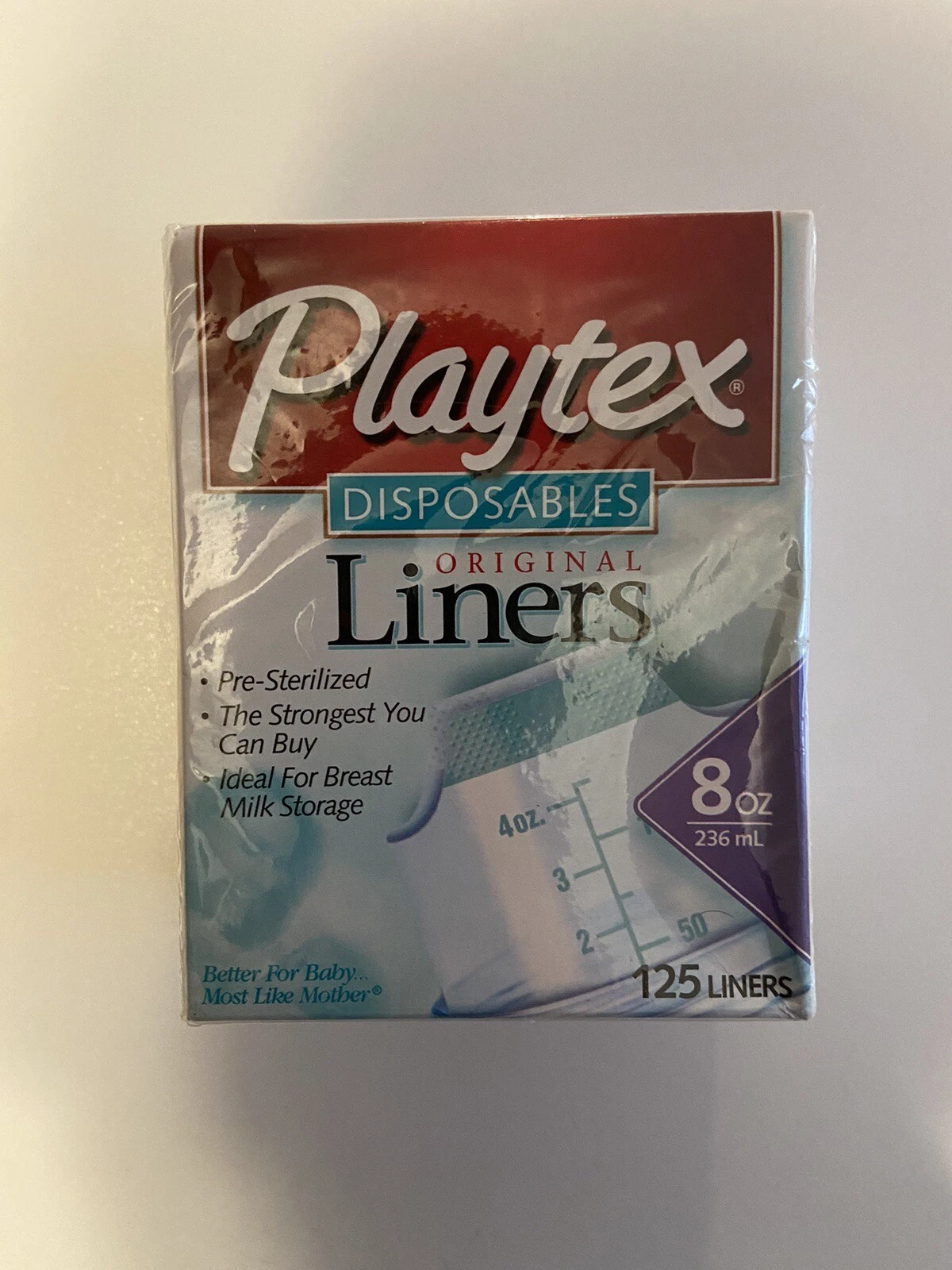 Playtex Disposables Original 8 oz Liners Pre-Sterilized 125 Count New Sealed