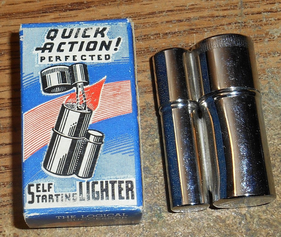 VINTAGE NEW METHOD CO. SELF STARTING LIGHTER/MADE IN BRADFORD, PA./IN