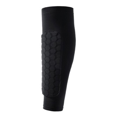 Outdoor Football Shin Guard Pads Honeycomb Calf Protective Gear (Black M) QDE