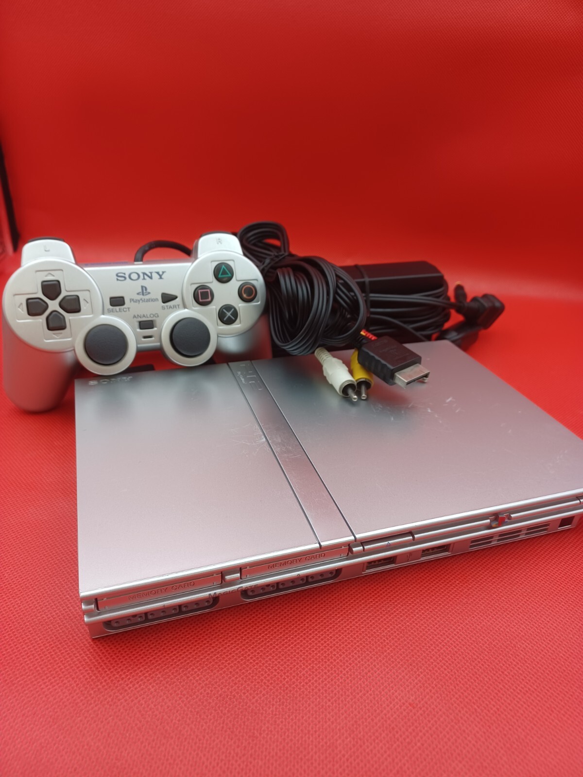 Refurbished Silver Sony PS2 Slim Console with New Capacitors Region Free