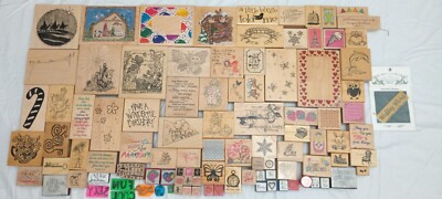 Rubber Stamps Job Lot 120 Pcs Variety Sizes Disney Holiday Xmas Stampin' Up