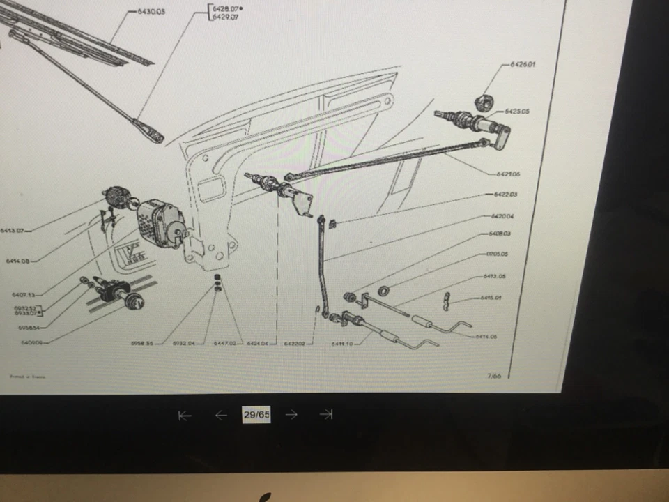 peugeot 403 brazo limpiaparabrisas derecho husillo artículo original 642505 sev marchal 62219 Foto 3 de 3
