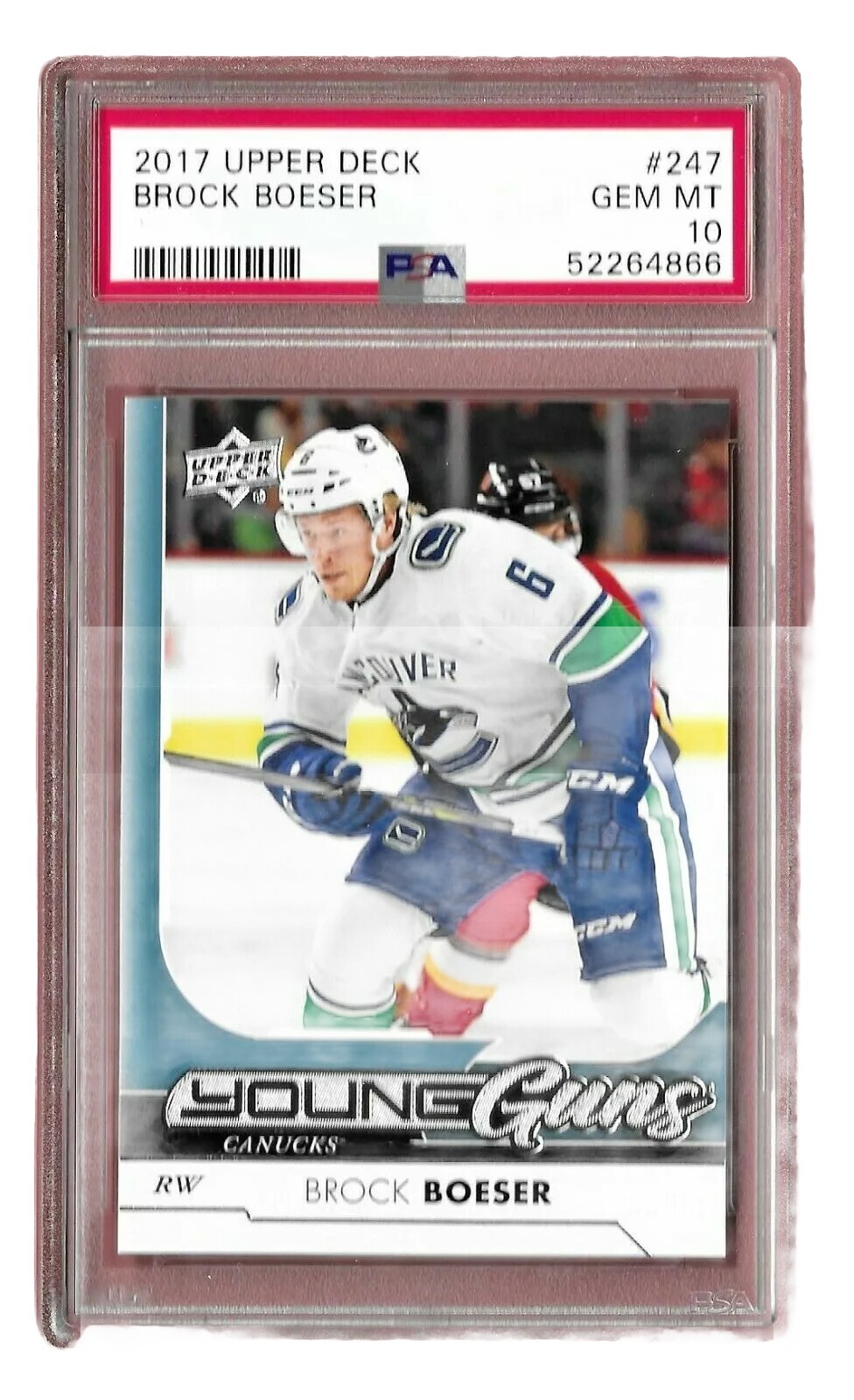 BROCK BOESER 17-18 UD Upper Deck Young Guns YG RC ROOKIE PSA 10 PRISTINE CARDGEM