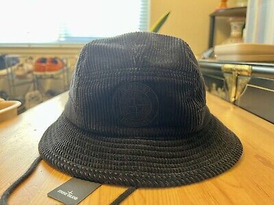 Supreme X Stone Island Corduroy Bucket Crusher Hat Black S M Supreme X Stone Island Corduroy Bucket Crusher Hat Black S M