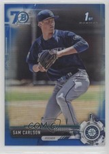 2017 Bowman Draft Chrome Blue Refractor 70th Anniversary 70/200 Sam Carlson 4f5