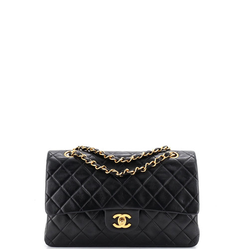 Chanel Vintage Classic Double Flap Bag Quilted Lambskin Medium