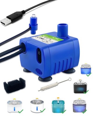 Cat Water Fountain Pump, Submersible Water Pump Compatible with DRDC160, Auto...