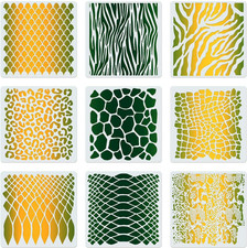9PCS 12 Inch Animal Print Stencils for Painting on Wood Wall Fabric, CINPIUK