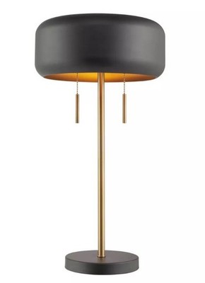 Globe Electric 67347 22in 2 Light Table Lamp - Metallic Dark Gray
