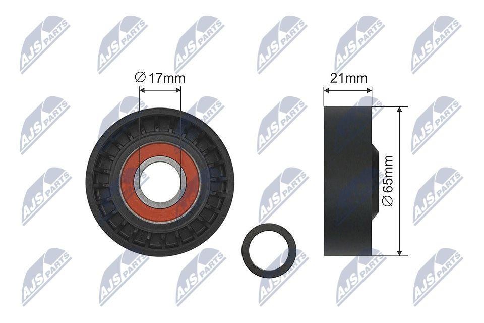 NTY Idler Pulley Serpentine Belt Tensioner Roller RNK-FR-014 for Ford Volvo 65mm