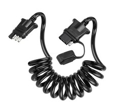 4 Way Flat Trailer Extension Coiled Cable 60 Male Female Wiring Harness 18awg
