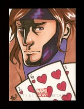2013 Upper Deck Marvel Now! GAMBIT/X-MEN Art Sketch Card 1/1 Tina Berardi Auto