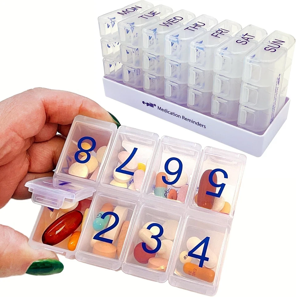 Compact Travel Pill Organizer, 56 Compartments - Image 3 of 4