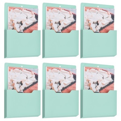 6 Pack Magnetic File Holder 12.4'' x 9.6'' Magnetic Wall File Organizer Green