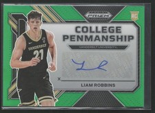 2023 Panini Prizm Draft Picks #CP-LRB Liam Robbins College Penmanship GREEN AUTO