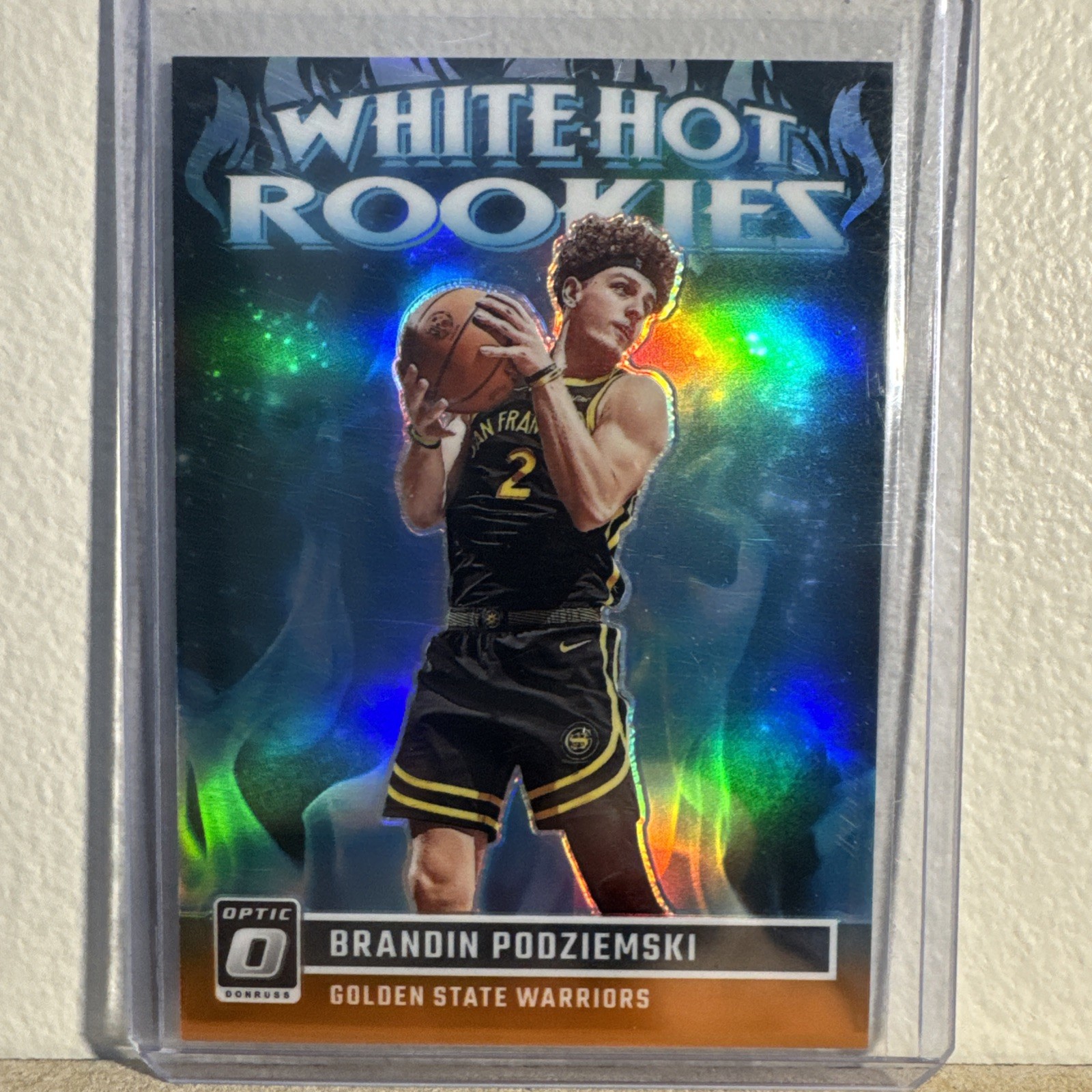 2023-24 Optic - White Hot Rookies Brandin Podziemski  Orange 15/39 SSP Prizm