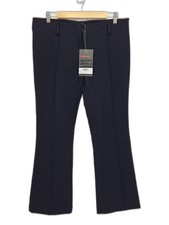 New Prada Womens Nylon Blend Bootcut Flare Trouser Pants Navy Blue Size IT 46
