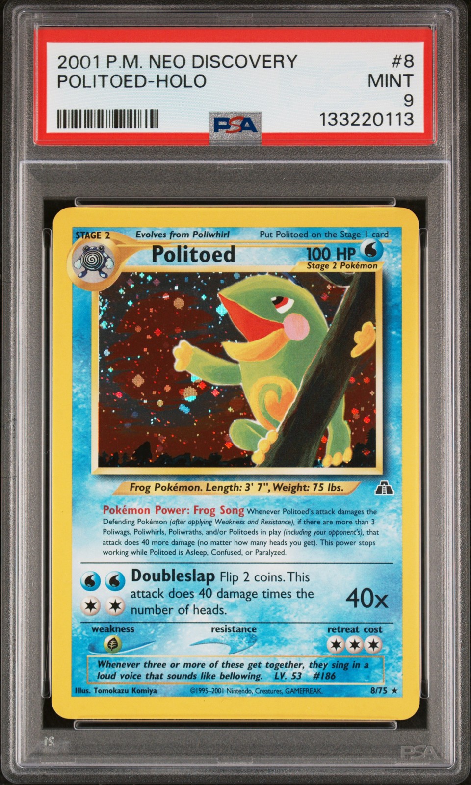 2001 POKEMON NEO DISCOVERY #8 POLITOED-HOLO PSA 9