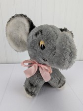 Vintage Animal Toys Plus Gray Elephant Plush 11" Stuffed Toy Hard Body Prize