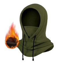 Winter Balaclava Ski Mask: Hood Hats Fleece Face Mask Men Armygreen 