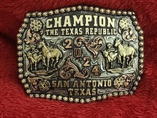 Bulldogging X-Treme Rodeo Champion Trophy Buckle  San Antonio Texas  2024  Rare 784