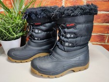 OLANG BLACK SNOW BOOTS UK 4 5 EU 37 38 PADDED FAUX FUR LINED WOMENS LACE UP WARM