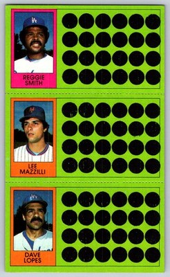 Reggie Smith / Lee Mazzilli / Dave Lopes 1981 Topps Scratch-Offs #57 / 75 / 92