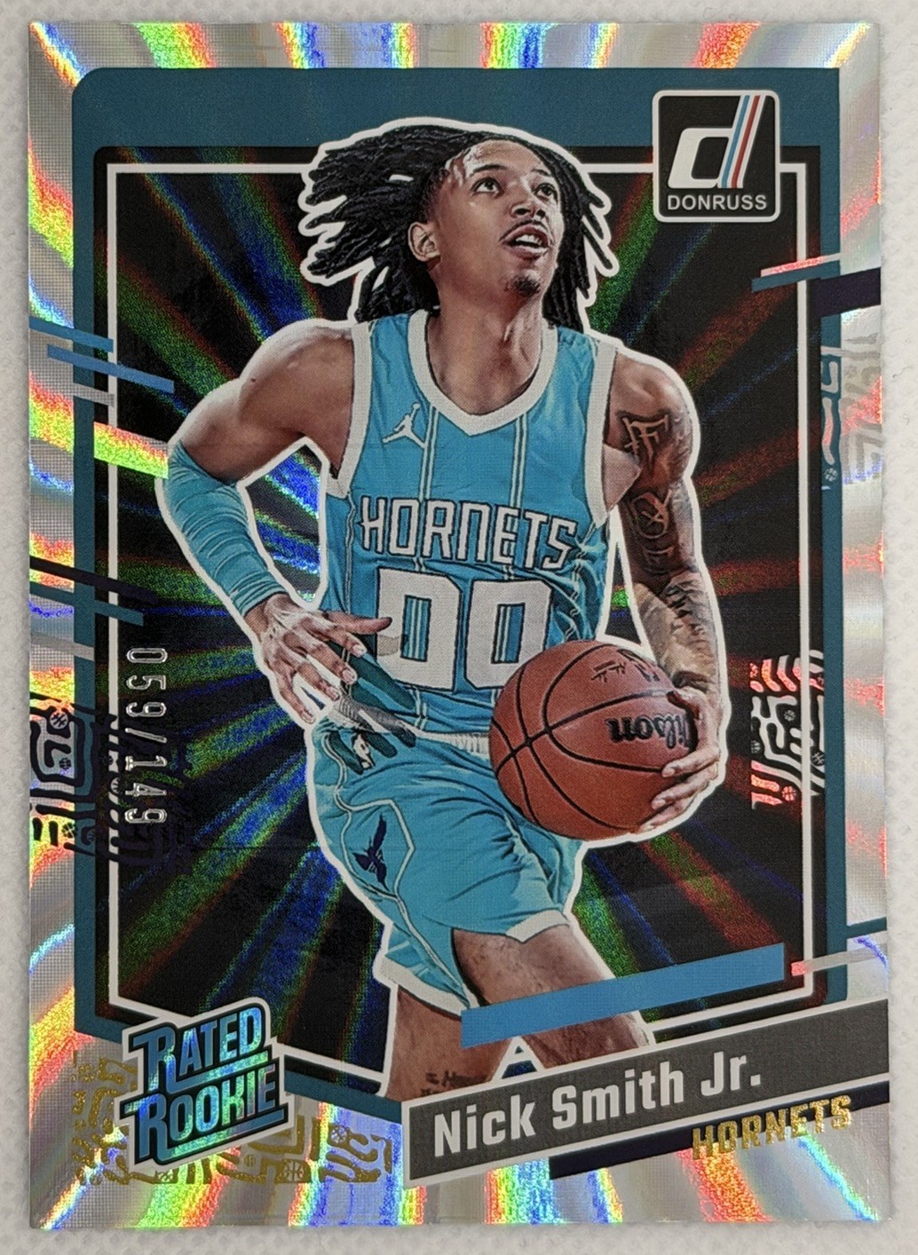 2023-24 Donruss Nick Smith Jr Holo Laser /149 #248 Hornets